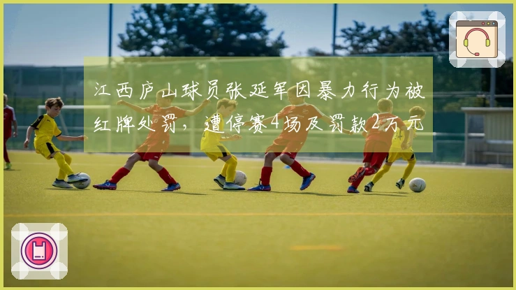 江西庐山球员张延军因暴力行为被红牌处罚，遭停赛4场及罚款2万元
